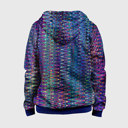 Детская толстовка на молнии Большой волнистый зигзаг разноцветный / 3D-Синий – фото 2