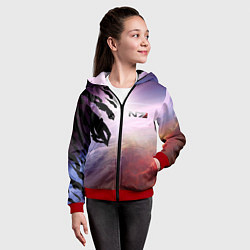 Толстовка на молнии детская Масс эффект вторжение, цвет: 3D-красный — фото 2