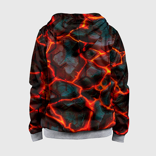Детская толстовка на молнии Трещины лавы / 3D-Меланж – фото 2