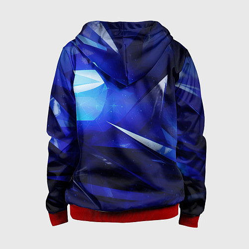 Детская толстовка на молнии Black and blue abstract background sport style / 3D-Красный – фото 2