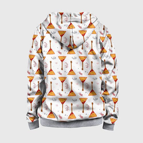 Детская толстовка на молнии Узор из музыкальных инструментов балалаек / 3D-Меланж – фото 2