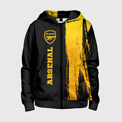 Толстовка на молнии детская Arsenal - gold gradient по-вертикали, цвет: 3D-черный