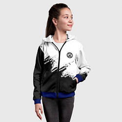 Толстовка на молнии детская Borussia sport краски, цвет: 3D-синий — фото 2