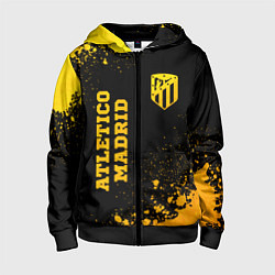 Толстовка на молнии детская Atletico Madrid - gold gradient вертикально, цвет: 3D-черный