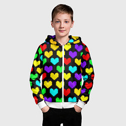 Толстовка на молнии детская Undertale heart pattern, цвет: 3D-белый — фото 2