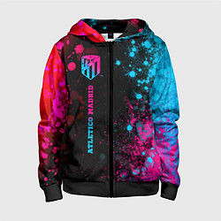 Толстовка на молнии детская Atletico Madrid - neon gradient по-вертикали, цвет: 3D-черный