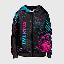 Толстовка на молнии детская Everton - neon gradient вертикально, цвет: 3D-черный