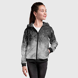 Толстовка на молнии детская Абстракция - серые чернила, цвет: 3D-черный — фото 2