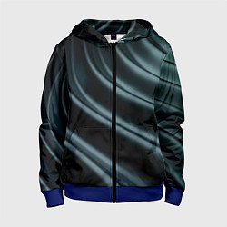 Толстовка на молнии детская Темная волна, цвет: 3D-синий
