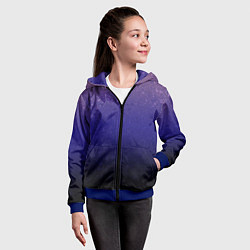 Толстовка на молнии детская Розово-сине-чёрный градиент абстрактный, цвет: 3D-синий — фото 2