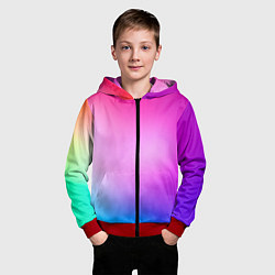 Толстовка на молнии детская Colorful gradient, цвет: 3D-красный — фото 2