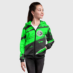Толстовка на молнии детская Inter sport green, цвет: 3D-черный — фото 2
