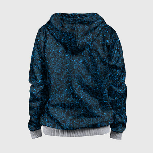 Детская толстовка на молнии Тёмный синий текстура / 3D-Меланж – фото 2
