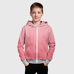 Толстовка на молнии детская Нежный розовый градиент, цвет: 3D-меланж — фото 2