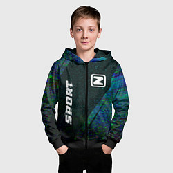 Толстовка на молнии детская Zotye sport glitch blue, цвет: 3D-черный — фото 2