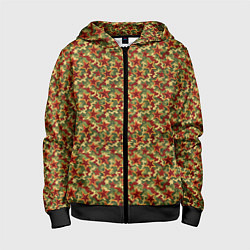 Толстовка на молнии детская Камуфляж победы, цвет: 3D-черный