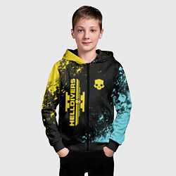 Толстовка на молнии детская Helldivers 2: Skull Logo, цвет: 3D-черный — фото 2