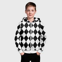 Толстовка на молнии детская Арлекин черно-белый, цвет: 3D-белый — фото 2