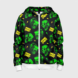 Толстовка на молнии детская Game over press start, цвет: 3D-белый