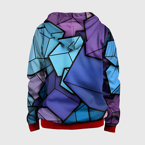 Детская толстовка на молнии Куб / 3D-Красный – фото 2