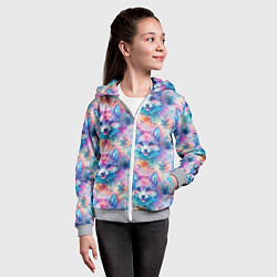 Толстовка на молнии детская Фурри мордочки волчонка, цвет: 3D-меланж — фото 2