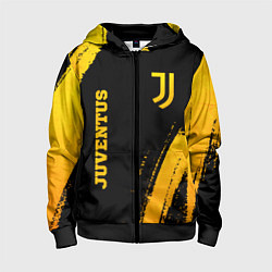 Толстовка на молнии детская Juventus - gold gradient вертикально, цвет: 3D-черный
