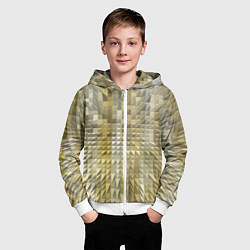 Толстовка на молнии детская Объемные треугольники текстурированный рельеф, цвет: 3D-белый — фото 2