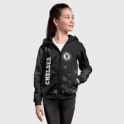 Толстовка на молнии детская Chelsea sport на темном фоне вертикально, цвет: 3D-черный — фото 2