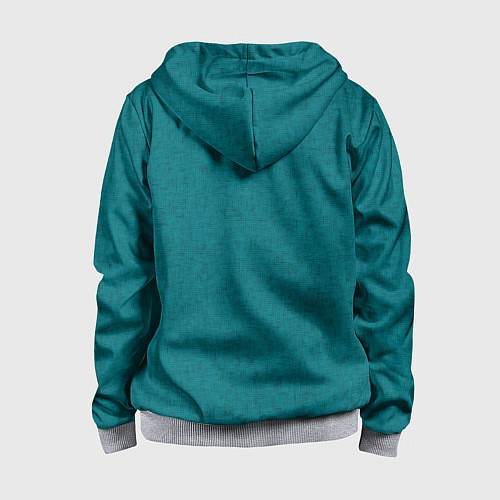 Детская толстовка на молнии Сине-зелёный однотонный текстурированный / 3D-Меланж – фото 2