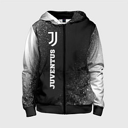 Толстовка на молнии детская Juventus sport на темном фоне по-вертикали, цвет: 3D-черный