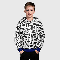 Толстовка на молнии детская Паттерн линиями, цвет: 3D-синий — фото 2