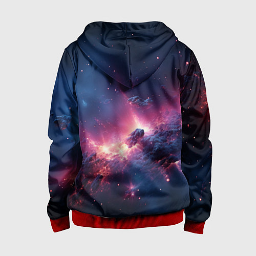 Детская толстовка на молнии Взрыв в космосе / 3D-Красный – фото 2
