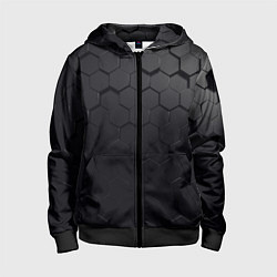 Толстовка на молнии детская Камуфляж черных плит, цвет: 3D-черный