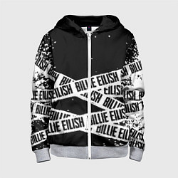 Детская толстовка на молнии Billie Eilish steel music eng