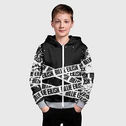 Толстовка на молнии детская Billie Eilish steel music eng, цвет: 3D-меланж — фото 2