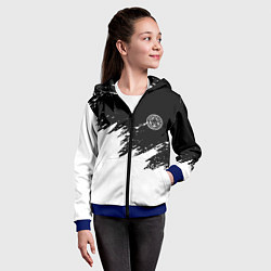 Толстовка на молнии детская Лестерсити белая краска спорт, цвет: 3D-синий — фото 2