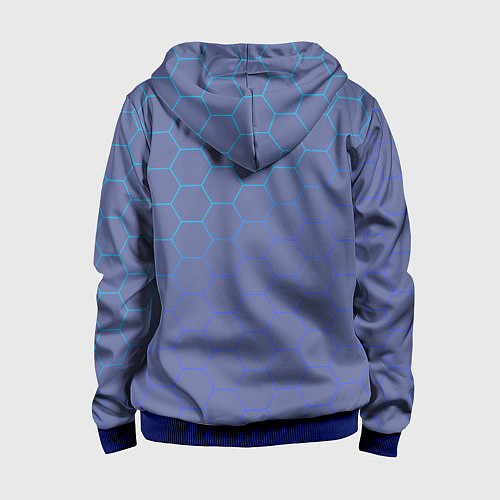 Детская толстовка на молнии Шестигранники индиго / 3D-Синий – фото 2