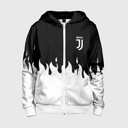 Толстовка на молнии детская Juventus fire, цвет: 3D-белый