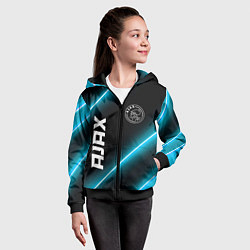Толстовка на молнии детская Ajax неоновые лампы, цвет: 3D-черный — фото 2