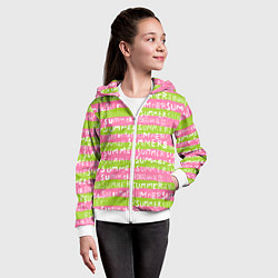 Толстовка на молнии детская Summer pattern, цвет: 3D-белый — фото 2