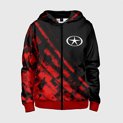 Толстовка на молнии детская JAC sport grunge, цвет: 3D-красный