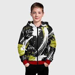 Толстовка на молнии детская Надписи на стене, цвет: 3D-красный — фото 2