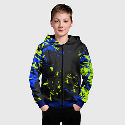 Толстовка на молнии детская Абстрактный узор с концепцией, цвет: 3D-синий — фото 2
