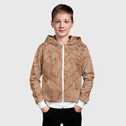 Толстовка на молнии детская Старая карта неизвестного мира, цвет: 3D-белый — фото 2