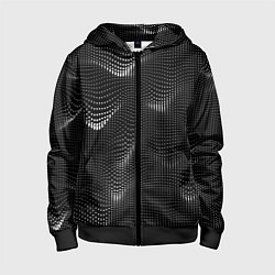 Толстовка на молнии детская Чёрная оптическая иллюзия из точек, цвет: 3D-черный