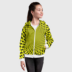 Толстовка на молнии детская Ядовитая геометрическая иллюзия, цвет: 3D-белый — фото 2