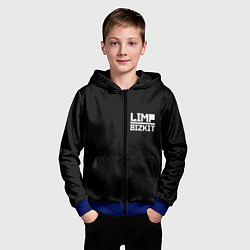 Толстовка на молнии детская Lim Bizkit logo, цвет: 3D-синий — фото 2