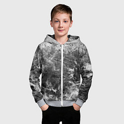 Толстовка на молнии детская Абстракция - серый дым, цвет: 3D-меланж — фото 2