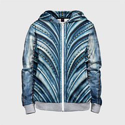 Детская толстовка на молнии Вышивка линий на джинсах