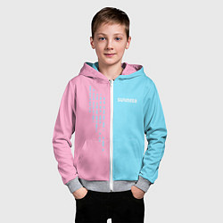 Толстовка на молнии детская Summer-pink and blue, цвет: 3D-меланж — фото 2